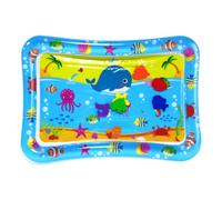 EcoGleam Water Sensory Playmat for Cats | 65cm round PVC water play mat, fish design, DIY inflate and water, tummy time fun