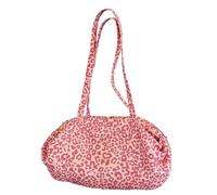 EcoGleam Women Leopard Print Trendy Underarm Handbag Large Capacity Multipurpose Carrying Methods Y2K Soft Shirring Duffle Bag for Daily Commute Work (Pink)