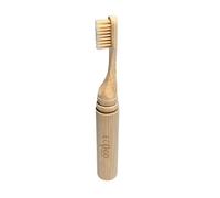EcoGoTravel Bamboo Travel Toothbrush with Removable Head and Natural Wood Case | Premium Reusable Tooth Brush Set with Holder | Earth Friendly Product for Adults, Camping, Travelers, Flights, Bathroom