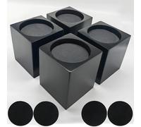 ECOGREDA Wood Bed Risers 4.5 Inch, Furniture Risers Lift Heights 4.5 Inch with Anti-Slip Foam Pads for Couch, Sofa, Table, Chair, Supports up to 6,000 Lbs, 4 Pack Black
