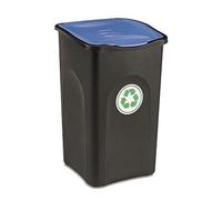 Stefanplast Eco Green Bin with Blue Cover, Black, 37 x 37 x 56 cm