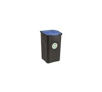 Stefanplast Eco Green Bin with Blue Cover, Black, 37 x 37 x 56 cm