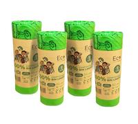 Ecogreenliving Caddy Bags (10 Litre) 100% Compost Friendly & Zero Plastic Bags - Friendly to the Planet - Perfect for Food Caddies & Swing Bins with Handles (4 Rolls of 72 Bags)