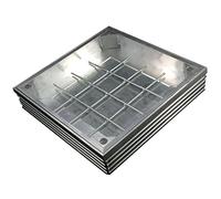 EcoGrid DS-Line-60 Double Sealed Recessed Manhole Cover | Extruded Aluminium Manhole Cover | External Outdoor Inspection Chamber Drain Cover with Manhole Lifting Keys | 450 x 450 x 48mm
