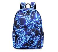Ecohaso 15.6Inch Starry Lightning Stylish Backpack Travel Rucksack School Bags for Teenager Girls Boys Students Outdoor Hiking Camping Weekend Backpack (Blue Blue)