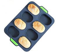 Ecohomn Baguette Baking Tray Silicone Bread Loaf Baking Tray Mold Non Stick Perforated Pan Bread Crisping Tray Loaf Baking Mould DIY 8 French Bread Stick Bread Roll Pan