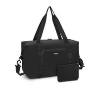 ECOHUB for Ryanair Cabin Bags 40x30x20, 2Pcs Foldable Underseat Holdall Carry On Bag, Anti-Tear Lightweight Travel Duffel Bag, Water-Resistant Overnight Weekend Bag for Women & Men, 24L-Black