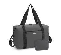 ECOHUB for Ryanair Cabin Bags 40x30x20, 2Pcs Foldable Underseat Holdall Carry On Bag, Anti-Tear Lightweight Travel Duffel Bag, Water-Resistant Overnight Weekend Bag for Women & Men, 24L-Grey