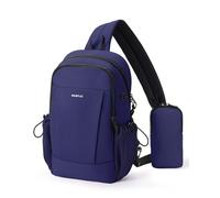 ECOHUB RFID Sling Crossbody Bags, Anti-Theft Cross Body Shoulder Travel Bag with Sturdy SBS Zippers, Water Resistant Hiking Casual Daypack for Women Men (Dark Blue)