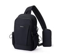 ECOHUB RFID Sling Crossbody Bags, Anti-Theft Cross Body Shoulder Travel Bag with Sturdy SBS Zippers, Water Resistant Hiking Casual Daypack for Women Men (Black)