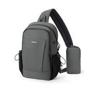 ECOHUB RFID Sling Crossbody Bags, Anti-Theft Cross Body Shoulder Travel Bag with Sturdy SBS Zippers, Water Resistant Hiking Casual Daypack for Women Men (Grey)