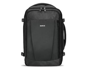 ECOHUB Ryanair Cabin Underseat Travel Backpack 40x20x25-9 Pockets Hand Luggage Rucksack for Women & Men - Recycled PET Eco-Friendly Carry-on with USB Port, 20L, Grey