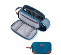 ECOHUB Travel Wash Bag for Men, Water-Resistant Toiletry Bag with Wet Pocket&Securing Straps, Wide-Open Dual Zipper Dopp Kit Shaving Bag Fit Full Size Toiletries, Recycled Makeup Organizer Bag, Green