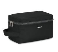 ECOHUB Water-Resistant Travel Toiletry Bag, Recycled Wet and Dry Separation Wash Bag, Dopp Kit Shaving Bag, Wide-Open Zipper Pouch Travel Toiletries Bag for Men, Patent Pending, Slim-Black
