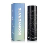 EcoHydrate Insulated Water Bottle 500 ml - Stainless Steel Vacuum Flask with Temperature Display, Snake Skin Design, Leakproof, BPA-Free, Hot & Cold Reusable Bottle for Gym Office Travel