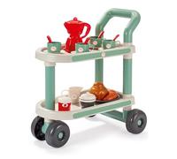 Ecoiffier 100% Chef Breakfast Cart with Accessories, Imitation Set with Tray, Coffee and Pastries, 22-Piece Set for Small Chefs from 18 Months (7600001611)