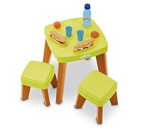 Ecoiffier Picnic Table Set and Stool | Pretend Food Included | Indoor and Outdoor Use | 12 months +