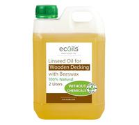 ECOILS Linseed Oil for Wooden Decking with Beeswax 2L - 12m² | 100% Natural Outdoor Wood Oil WITHOUT Chemical Additives | Weatherproof Wood Oil, Decking Oil | Natural Protection for All Wood Types