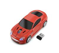 ECOiNVA for Aston Martin Wirelss Sports Car Shape Mouse Mice Computer Laptop Optical Mouse 2.4GHz USB Receiver AAA Battery Powered LED Light (Red)