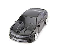 ECOiNVA for Chevrolet Camaro Bumblebee Wireless Sports Car Shape Mouse Computer Laptop Optical Mice 2.4GHz USB Receiver Shiny Glossy Surface AAA Battery Powered LED Light (Black)