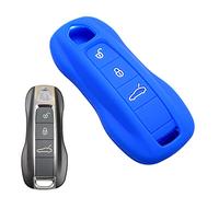 ECOiNVA for Porsche Cayenne Panamera Cayman 911 Silicone Remote Control Cases Car Key Case Fob Cover (B-Blue)
