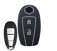 ECOiNVA for Suzuki Kizashi Auto Swift Sedan SX4 Grand Vitara S-Cross Alivio Jimny Silicone Car Key Case Fob Cover Remote Control Cases (C-Black)
