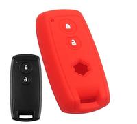 ECOiNVA for Suzuki Kizashi Auto Swift Sedan SX4 Grand Vitara S-Cross Alivio Jimny Silicone Car Key Case Fob Cover Remote Control Cases (B-Red)