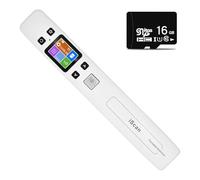 ECOiNVA iScan Scanner Wand Mini Pocket Portable A4 with LCD Screen, No WiFi Function (White)