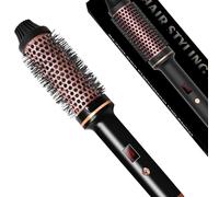 ECOJIA Curling Iron Brush,38mm Thermal Curling Brush,1.5 Inch Large Barrel Comb Anti-Scald Instant Heated Round Blowout Look,Hair Curler Hot Styler for Short Long Hair