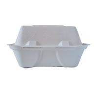 Ecokanta Clamshell Takeaway Box - Pack of 50 - Biodegradable Sugarcane Food Container - Eco-friendly Packaging (6 x 6 Inch)