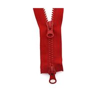 ECOLFE Invisible Zips,Nylon Zipper, 5# 80/90/100/120/150cm Double Sliders Plastic Resin Colorful Zipper for Clothes Garment Sewing Accessories Red,90cm (Color : Red, Size : 150cm)