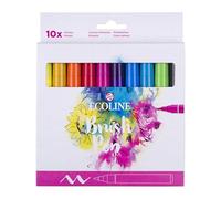 Ecoline Brush Pen Set of 10 Liquid Watercolor Pens - Basic Colors | Blendable Brush Markers for Hand Lettering, Drawing, & Crafts