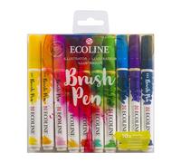 Ecoline Brush Pen Set of 10 Liquid Watercolor Pens - Illustrator Colors | Blendable Brush Markers for Hand Lettering, Drawing, & Crafts