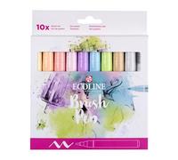 Ecoline Brush Pen Set of 10 Liquid Watercolor Pens - Pastel Colors | Blendable Brush Markers for Hand Lettering, Drawing, & Crafts