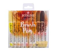 Ecoline Brush Pen Set of 10 Liquid Watercolor Pens - Skintones | Blendable Brush Markers for Hand Lettering, Drawing, & Crafts