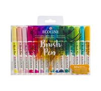 Ecoline Brush Pen Set of 30 Liquid Watercolor Pens - Additional Colors | Blendable Brush Markers for Hand Lettering, Drawing, & Crafts