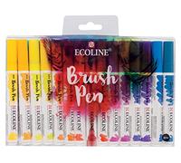 Ecoline Brush Pen Set of 30 Liquid Watercolor Pens - Basic Colors | Blendable Brush Markers for Hand Lettering, Drawing, & Crafts