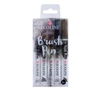 Ecoline Brush Pen Set of 5 Liquid Watercolor Pens - Grey Shades | Blendable Brush Markers for Hand Lettering, Drawing, & Crafts