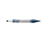 Ecoline Duotip Marker Indigo 533 - Watercolour Effect - Dual Nib Slim & Chisel - Brilliant Dye-Based Colours - Versatile for Drawing & Illustrations - Ideal for Art & Design