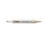 Ecoline Duotip Marker Pink Beige 374 - Dual Nib Watercolour Pens - Fine Bullet & Broad Chisel Tips - Ideal for Drawing & Illustration