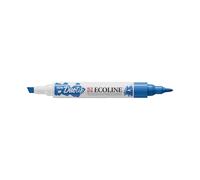 Ecoline Duotip Marker - Ultramarine Deep 506 - Dual Tip Watercolour Pen - Dye & Gum Arabic Formula - Fine & Broad Tips for Versatile Art Techniques - Ideal for Drawing, Illustration & Calligraphy