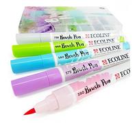 Ecoline Royal Talens Liquid Watercolour Drawing Painting Brush Pens - Set of 5 in Plastic Wallet - Pastel