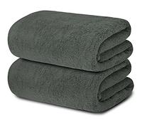 Ecolinen Cotton Bath Towels Set Ultra Soft 100% Cotton Large Bath Towel Grey Highly Absorbent Daily Usage Bath Towel Ideal for Pool Home Gym Spa Hotel - Grey 30" x 56" Pack of 4