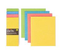 ecoLiving Compostable Sponge Cleaning Cloths - Dishcloth - Eco Friendly & Sustainable Biodegradable Sponge Cloths | Made of Cellulose & Cotton | Reusable Kitchen Cleaning Cloth(4 Pack Ranbow Bright)