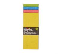 ecoLiving Compostable Sponge Cleaning Cloths - Dishcloth - Eco Friendly & Sustainable Biodegradable Sponge Cloths | Made of Cellulose & Cotton | Reusable Kitchen Cleaning Cloth(6 Pack Ranbow Bright)