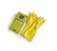 ecoLiving Natural Latex Rubber Gloves - NO Plastic Rubber Household Gloves - Dishwashing Reusable Gloves -Kitchen Cleaning Gloves - Comfortable Wash Gloves Vegan & Biodegradable (XL, Green)