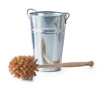 ecoLiving Plastic Free Toilet Brush & Silver Holder Set