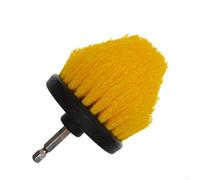EcoLivzen 2.5 Inch Nylon Cone Drill Brush Compatible with 1/4 Inch Hex Chuck Drills for Bathroom For Cleaning Tasks (Yellow)