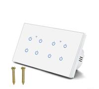 EcoLivzen 2 Gang Smart 2 Way Touch Switch for Tuya App Voice Control | Compatible with for alexa Google Home 220V Glass(8 Gang 2Way)