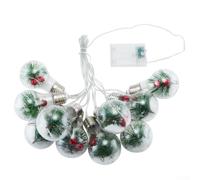 EcoLivzen 4m Fairy Lights with Pine Cones Red Berries for Battery Powered | Flexible copper wire core, PVC bulb shells, IP44 water resistant, indoor sheltered outdoor use, easy shape